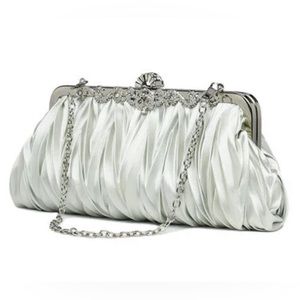 JJ's House Clutch Bags Wedding Ceremony & Party Silk Clip Closure